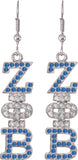 Zeta Phi Beta Austrian Crystal Earrings [Silver]