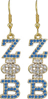 Zeta Phi Beta Austrian Crystal Earrings [Gold]