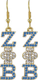 Zeta Phi Beta Austrian Crystal Earrings [Gold]
