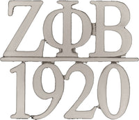 Zeta Phi Beta 1920 Chapter Bar Lapel Pin [Silver]