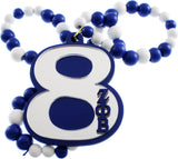 Zeta Phi Beta Wood Color Bead Tiki Line #8 Medallion [Blue/White]