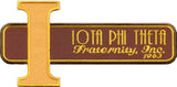 Iota Phi Theta Letter Retro Iron-On Patch [Brown]