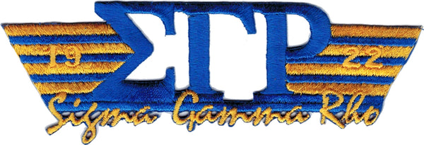 Sigma Gamma Rho 2-Tone 3-N-1 Wing Design Iron-On Patch [Blue]