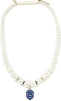Zeta Phi Beta Crest Pearl Necklace [White - One Size]