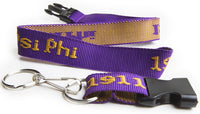Omega Psi Phi Classic Woven Embroidered Lanyard [Purple]
