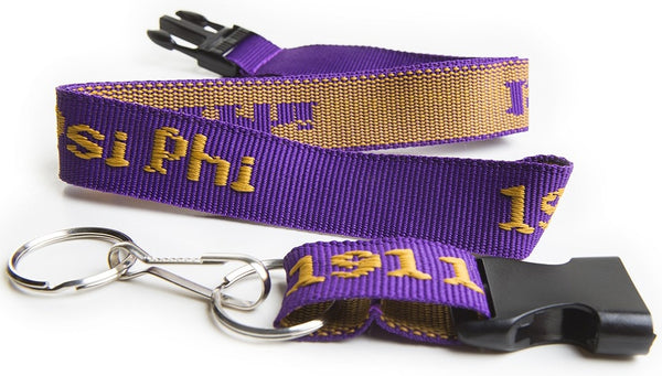Omega Psi Phi Classic Woven Embroidered Lanyard [Purple]