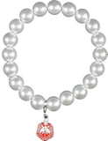 Delta Sigma Theta Crest Pearl Bracelet [White]
