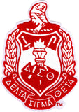 Delta Sigma Theta Crest Chenille Emblem Sew-On Patch [White]
