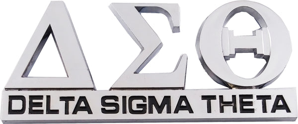 Delta Sigma Theta Chrome Cut Out Car Emblem [Silver]