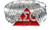 Delta Sigma Theta Triangle Crystal Stretchy Bracelet [Silver]