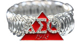 Delta Sigma Theta Triangle Crystal Stretchy Bracelet [Silver]