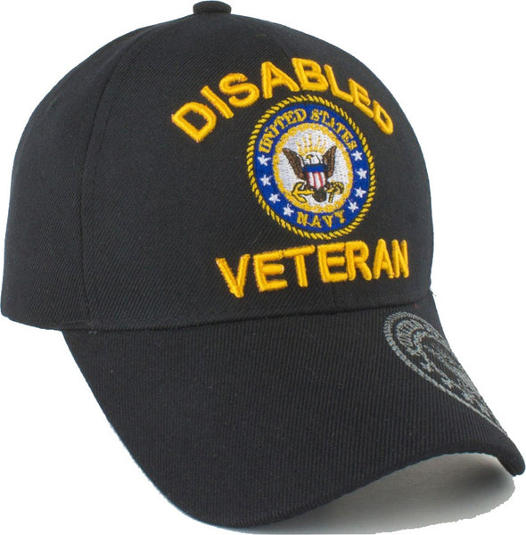 Disabled Navy Veteran Shadow On Bill Mens Cap [Black]