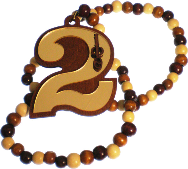 Iota Phi Theta Wood Color Bead Tiki Line #2 Medallion [Brown]