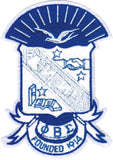 Phi Beta Sigma Shield Chenille Emblem Sew-On Patch [White]