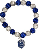 Zeta Phi Beta Crest Stone Bead Bracelet [Silver]