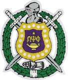 Omega Psi Phi Crest Chenille Emblem Sew-On Patch [White]