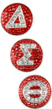 Delta Sigma Theta 3 Snap Button Letter Set [Silver]