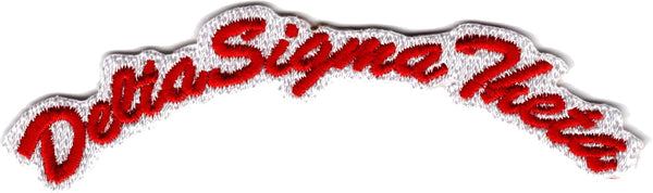 Delta Sigma Theta Script Mini Rocker Iron-On Patch [Red]