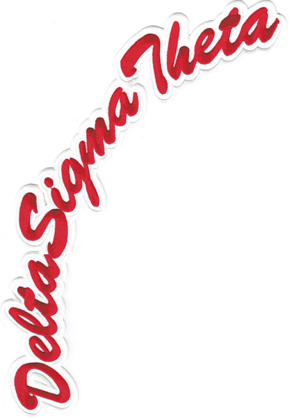 Delta Sigma Theta Script Large Tackle Twill Rocker Iron-On Patch [Red]
