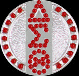 Delta Sigma Theta 3 Letter Crystal Single Snap Button [Silver]