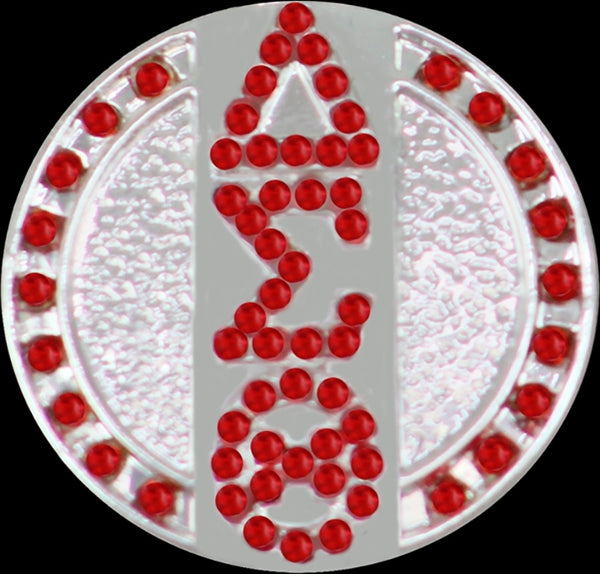 Delta Sigma Theta 3 Letter Crystal Single Snap Button [Silver]