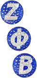Zeta Phi Beta 3 Snap Button Letter Set [Silver]