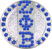 Zeta Phi Beta 3 Letter Crystal Single Snap Button [Silver - 3/4"]