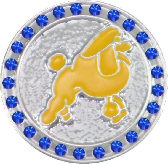 Sigma Gamma Rho Poodle Crystal Single Snap Button [Silver]