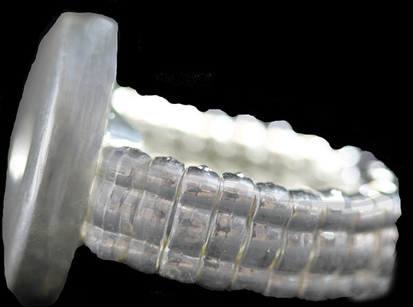 Single Button Receiver Stretchy Ring [Silver]