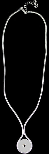 Single Button Receiver Necklace [Silver]