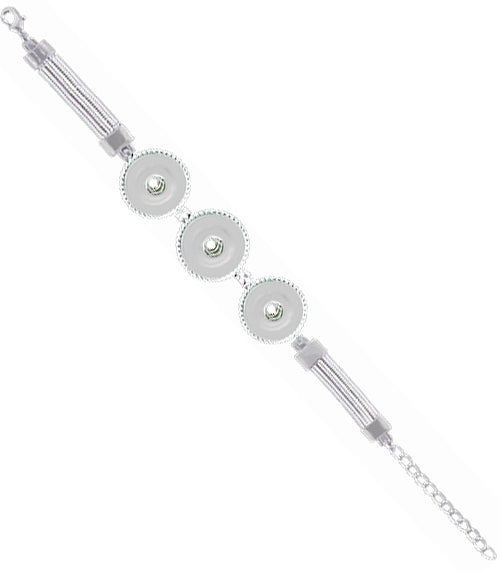 3 Button Receiver Bracelet [Silver]