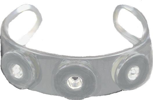 3 Button Receiver Bangle Bracelet [Silver]