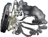 Single Button Receiver Adjustable Ring [Silver]