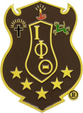 Iota Phi Theta Shield Die-Cut Car Badge [Brown]