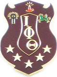 Iota Phi Theta Shield Die-Cut Car Badge [Brown]