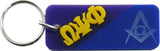 Omega Psi Phi + Mason Two Group Split Key Chain [Purple/Blue]