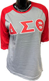 Buffalo Dallas Delta Sigma Theta Baseball T-Shirt [3/4 Sleeve - Grey]