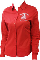 Buffalo Dallas Delta Sigma Theta Button Down Collar Shirt [Long Sleeve - Red]