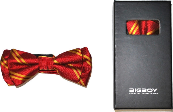 Big Boy Shriner Noble Striped Mens Bowtie [Crimson Red]