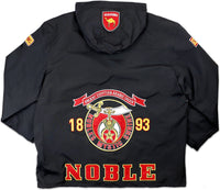 Big Boy Shriner Noble Mens Hooded Windbreaker Jacket [Black]