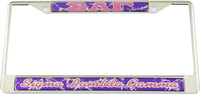 Sigma Lambda Gamma Domed License Plate Frame [Silver]