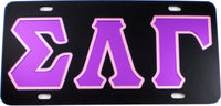 Sigma Lambda Gamma Outlined Color Mirror License Plate [Black/Purple/Pink]