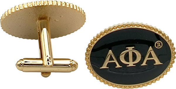 Alpha Phi Alpha Oval Cufflinks [Gold]