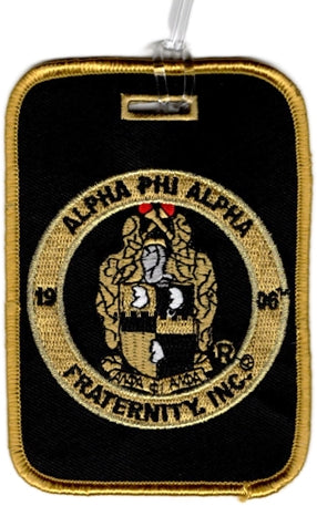 Alpha Phi Alpha Fraternity, Inc. Round Crest Luggage Tag [Black]