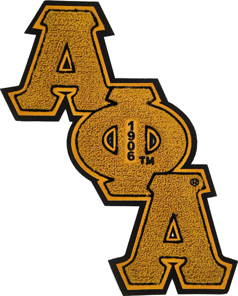 Alpha Phi Alpha Diagonal Connected Chenille Sew-On Patch [Old Gold]