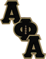 Alpha Phi Alpha Diagonal Connected Twill Iron-On Patch [Black]