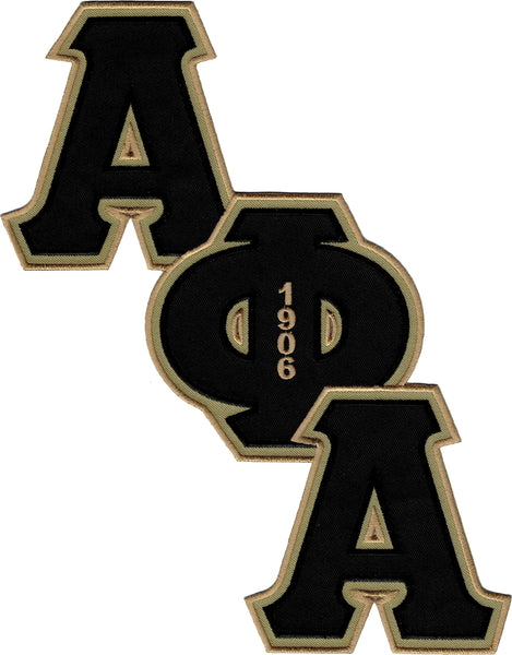 Alpha Phi Alpha Diagonal Connected Twill Iron-On Patch [Black]