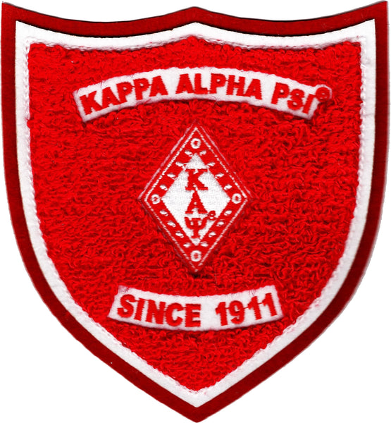 Kappa Alpha Psi K-Diamond Shield Chenille Sew-On Patch [Red]
