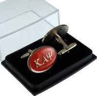 Kappa Alpha Psi Oval Mens Cufflinks [Silver - 1" x 0.75" Each]