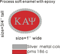 Kappa Alpha Psi Oval Mens Cufflinks [Silver - 1" x 0.75" Each]